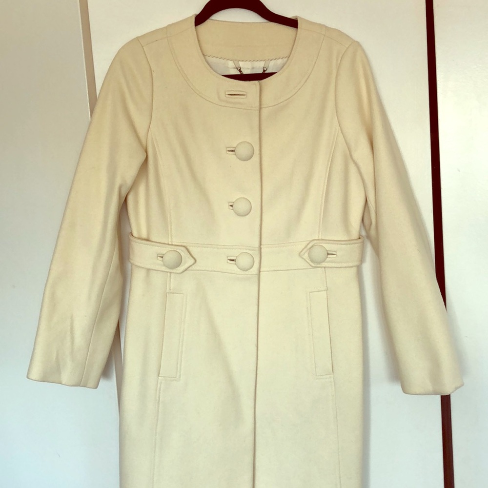 Banana Republic Cream Wool Coat - medium